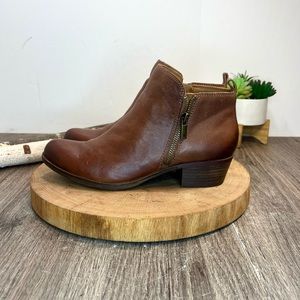 *Lucky Brand | Basel Brown Leather Ankle Boots Size 7.5/38